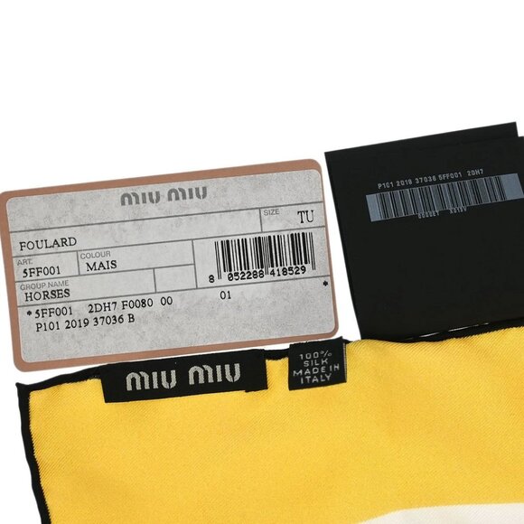 Miu Miu Scarf Yellow P101/2019/37036/5FF001/2DH7 #TU Small Good 166932 - Picture 4 of 4